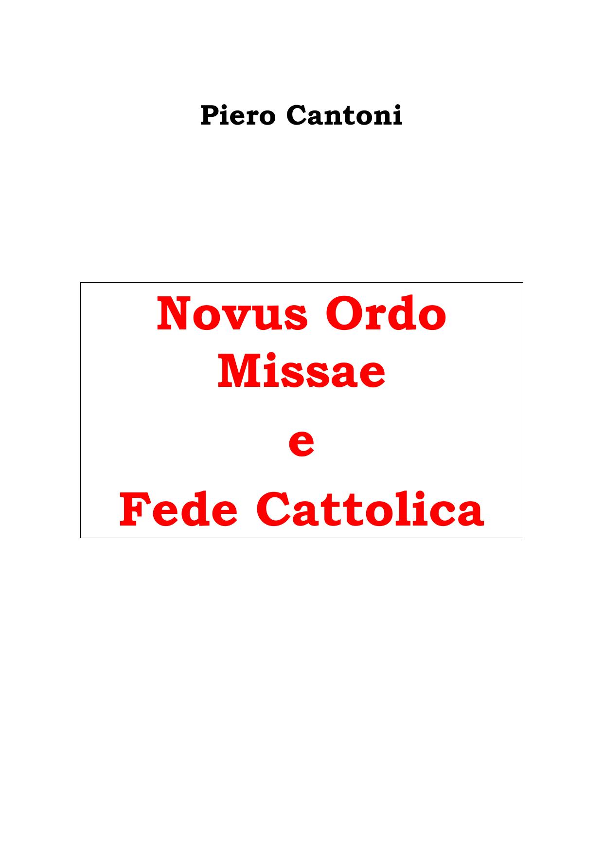 Index of /CalibreLibrary/Cantoni, Piero/Novus Ordo Missae e fede ...